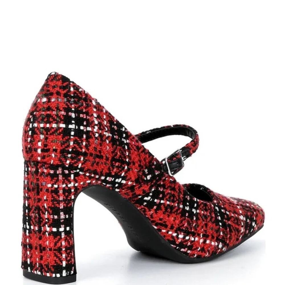 Gianni Bini Red Tweed Mary Jane Heels Women’s Size 6M Block Heel Pumps $80 NWOB - Picture 3 of 15